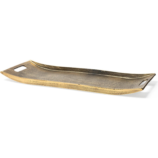 Drey Rectangular Tray by Mercana in gold. Made from unique in a unique style.