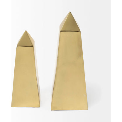 Giza Elongated Pyramids Set of Two by Mercana in gold. Made from unique in a modern style.