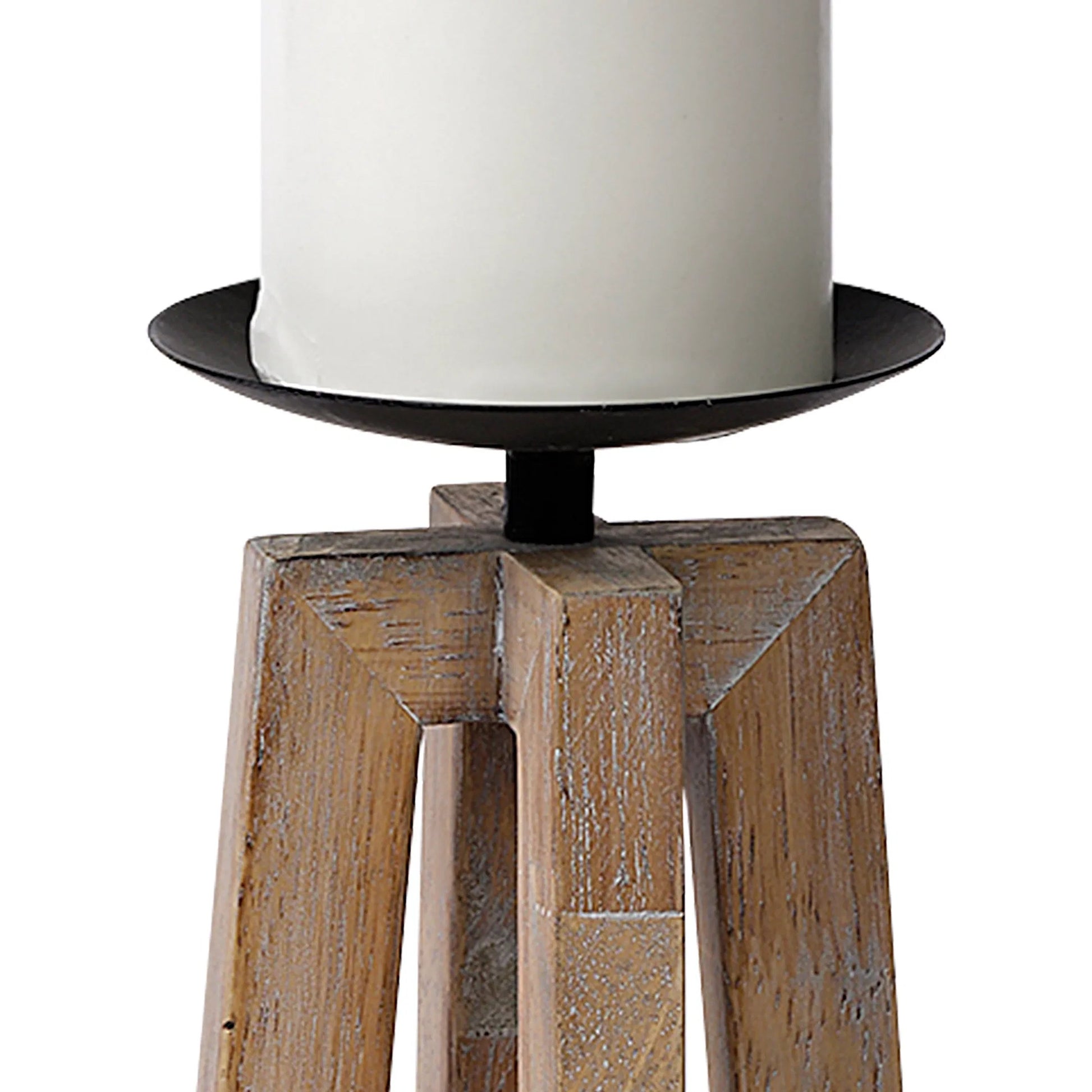 Astra Light Wood Pedestal Base Table Candle Holder by Mercana in natural. Made from unique in a coastal style.
