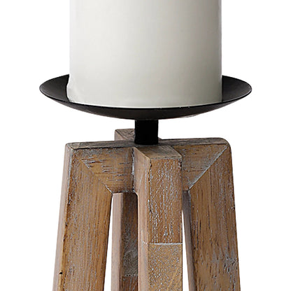 Astra Light Wood Pedestal Base Table Candle Holder by Mercana in natural. Made from unique in a coastal style.