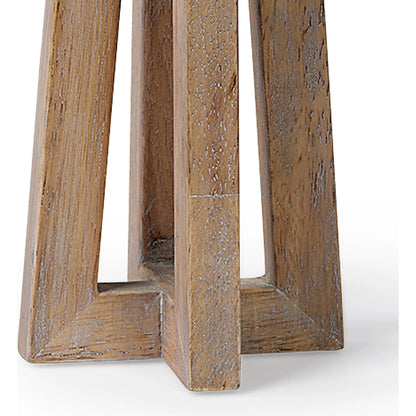 Astra Light Wood Pedestal Base Table Candle Holder by Mercana in natural. Made from unique in a coastal style.