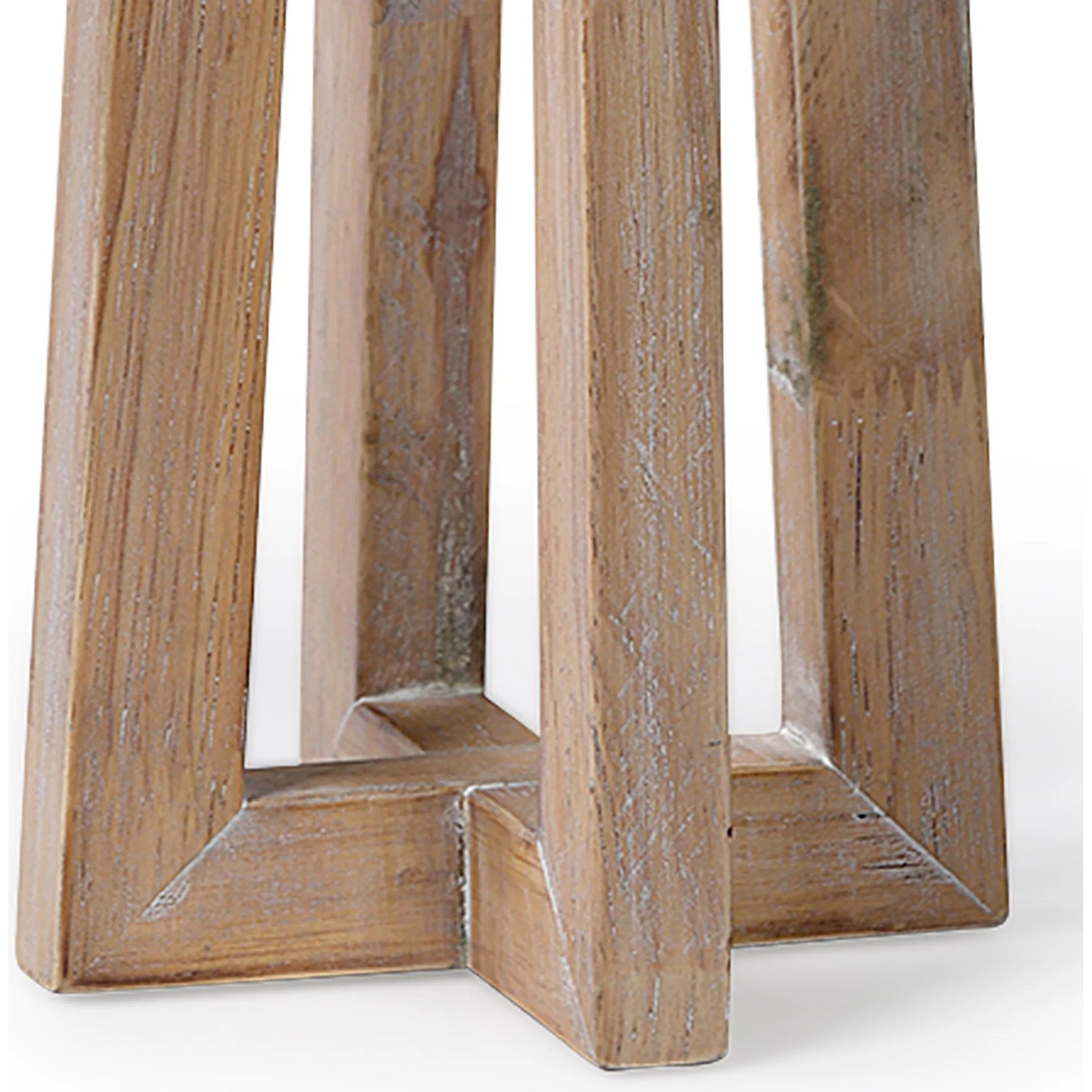 Astra Light Wood Pedestal Base Table Candle Holder by Mercana in natural. Made from unique in a coastal style.