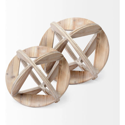 Bellatrix I Decorative Wooden Sphere by Mercana in natural. Made from unique in a coastal style.