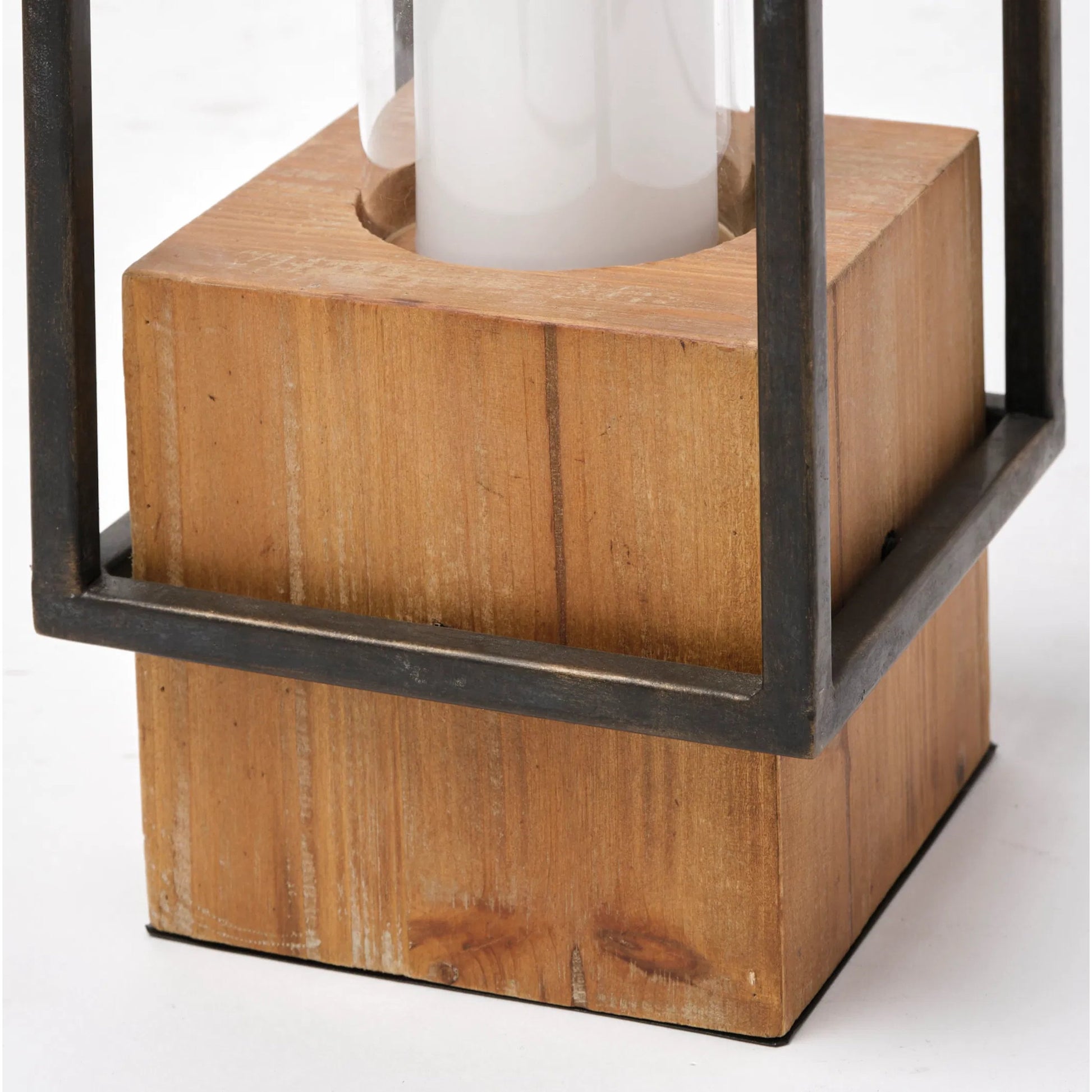 Orionis Wood Black Lantern Candle Holder by Mercana in natural. Made from unique in a modern style.