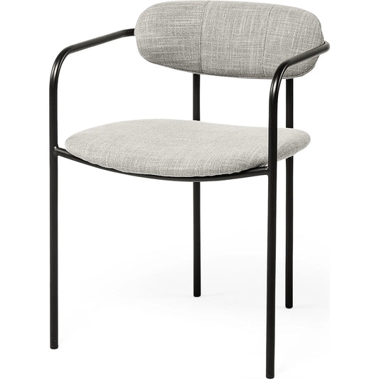 001 SI-1718046 | Primary Silo | Parker Upholstered Dining Chair (Set of 2) by Mercana in gray, black. Made from fabric, metal in a unique style.