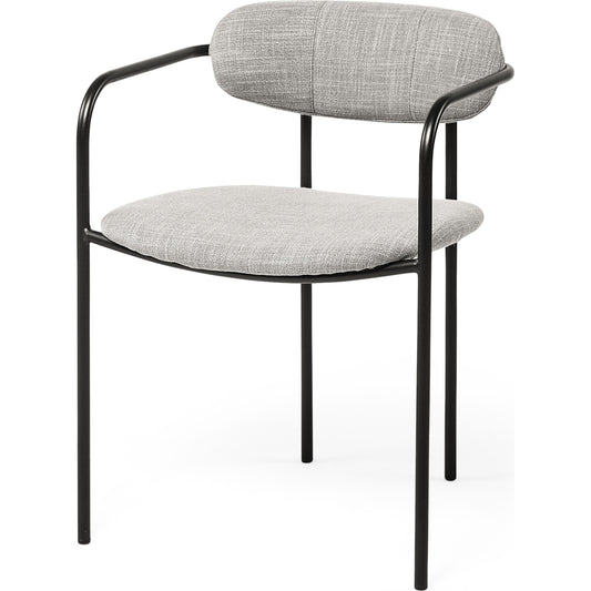 001 None | Unknown | Parker Upholstered Dining Chair (Set of 2) by Mercana in gray, black. Made from fabric, metal in a unique style.
