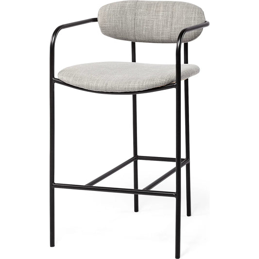 Parker Upholstered Seat Bar/Counter Stool by Mercana in gray, black. Made from unique in a unique style.
