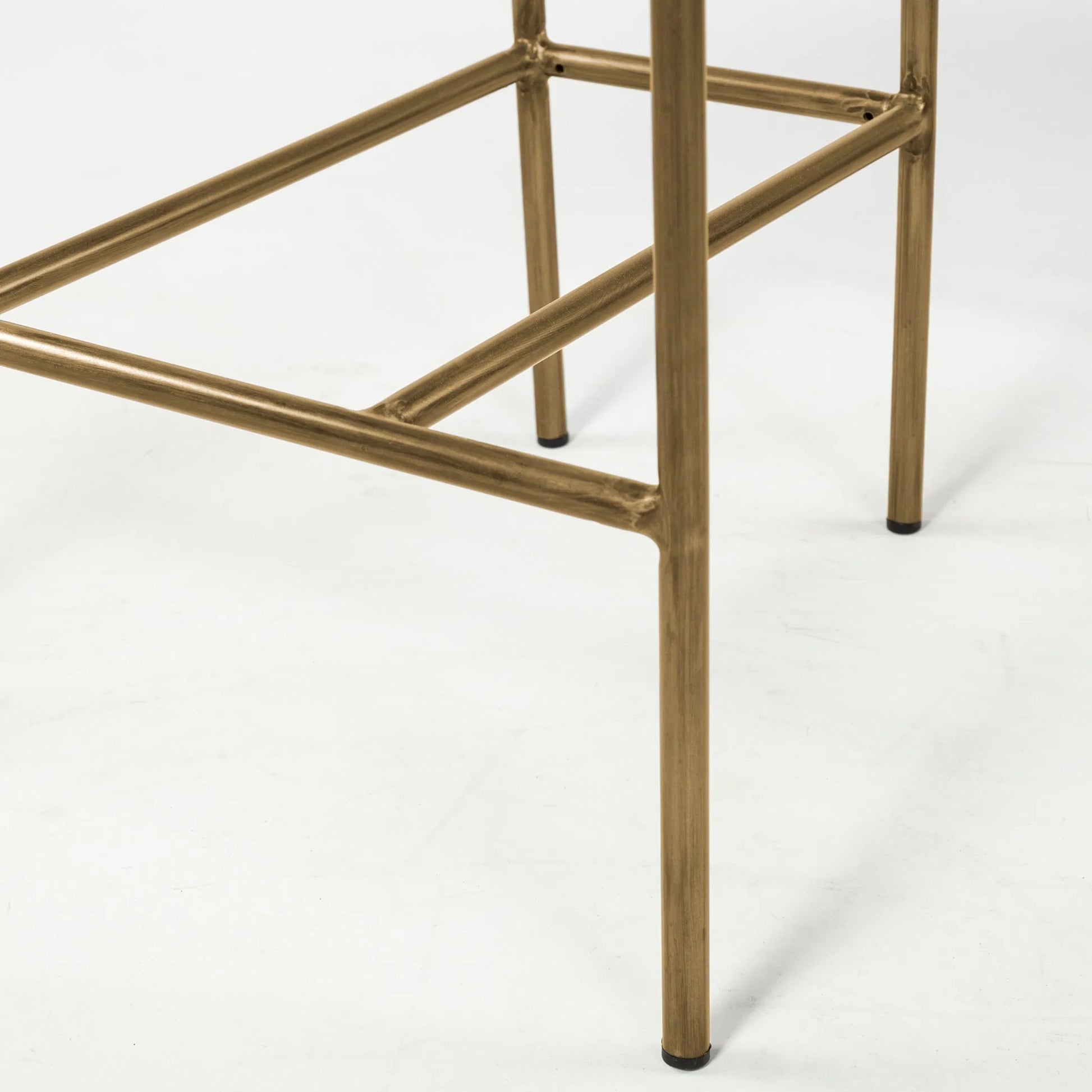 Parker Upholstered Dining Chair (Set of 2) by Mercana in white, gold. Made from fabric, metal in a modern style.