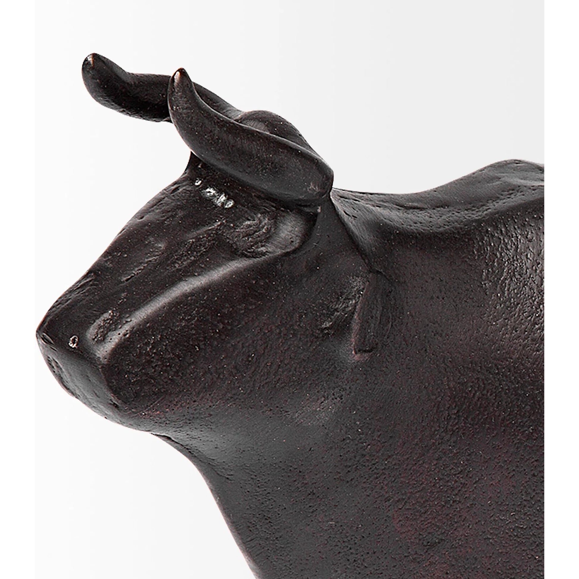 Taurus II Cast Aluminum Bull Decorative Object by Mercana in black. Made from unique in a eclectic & global style.