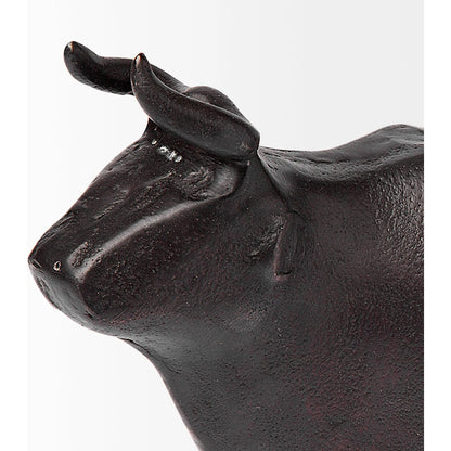 Taurus II Cast Aluminum Bull Decorative Object by Mercana in black. Made from unique in a eclectic & global style.