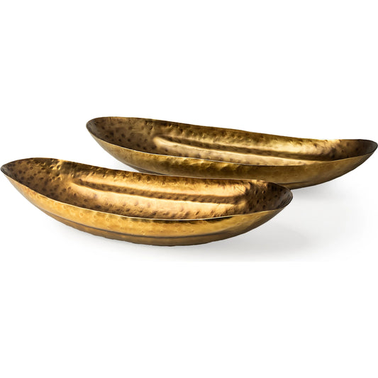 Karmen Hammered Oversized Bowls Set of Two by Mercana in gold. Made from unique in a unique style.