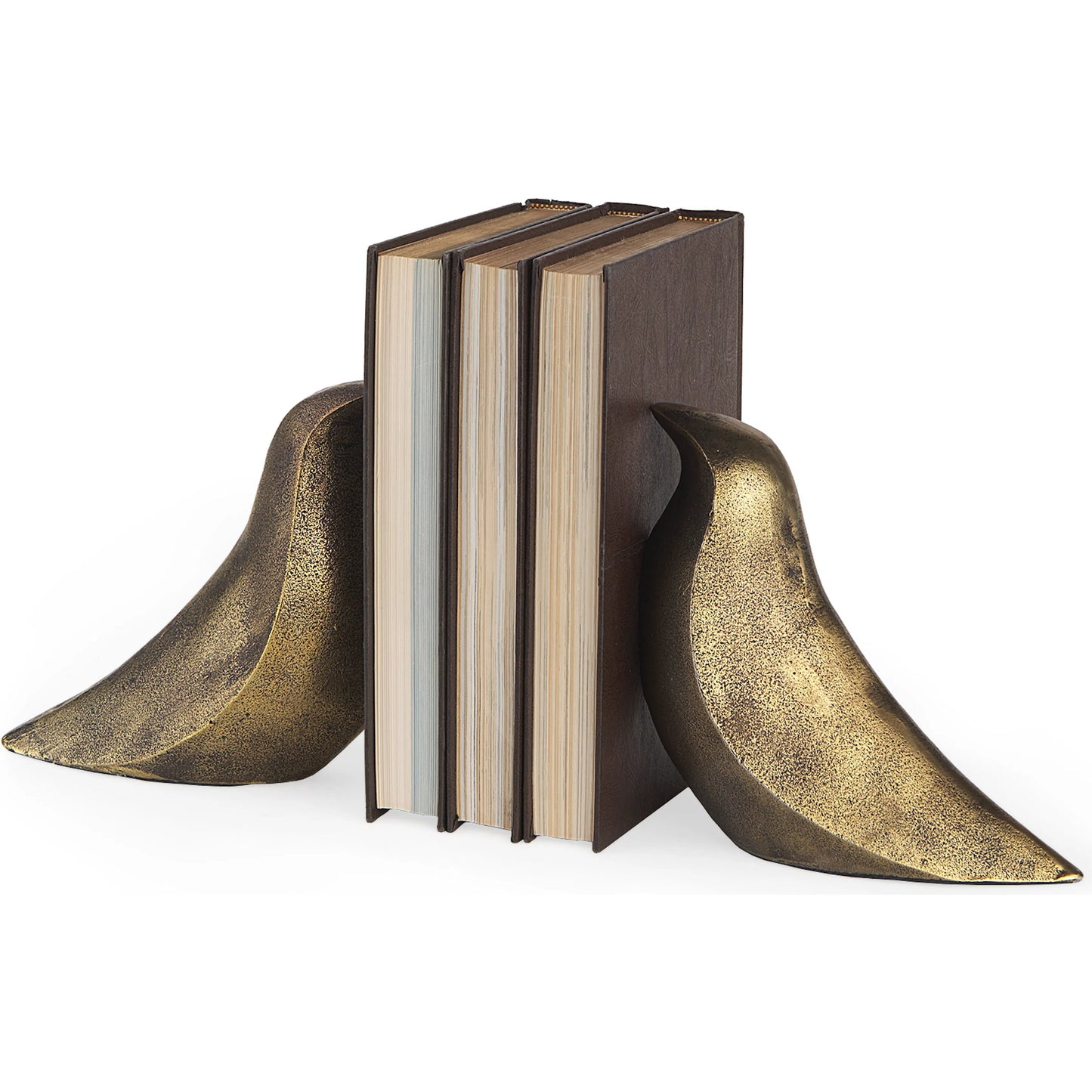 038 SI-1717966 | Primary Silo | Dover Aluminum Dove Bookends Set of Two by Mercana in gold. Made from aluminum in a modern style.