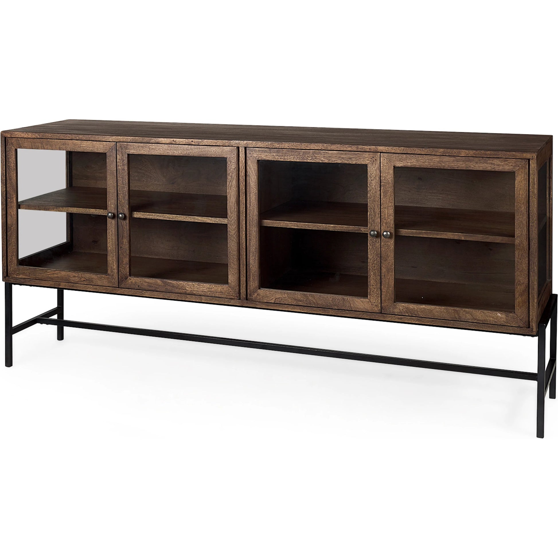 Arelius Sideboard by Mercana. Made from glass, solid wood, steel in a modern style.