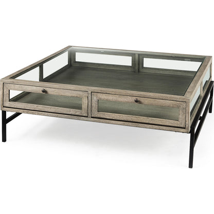 Arelius Square Coffee Table by Mercana. Made from solid wood in a transitional style.
