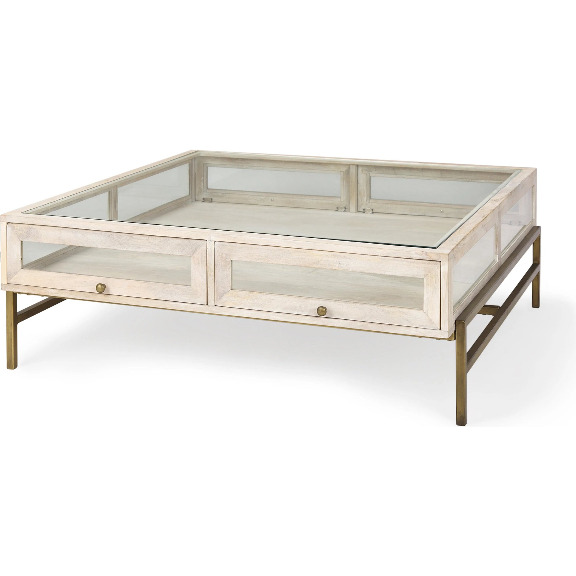 Arelius Square Coffee Table by Mercana. Made from solid wood in a transitional style.