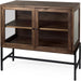 Arelius Accent Cabinet by Mercana. Made from glass, solid wood, steel in a modern style.