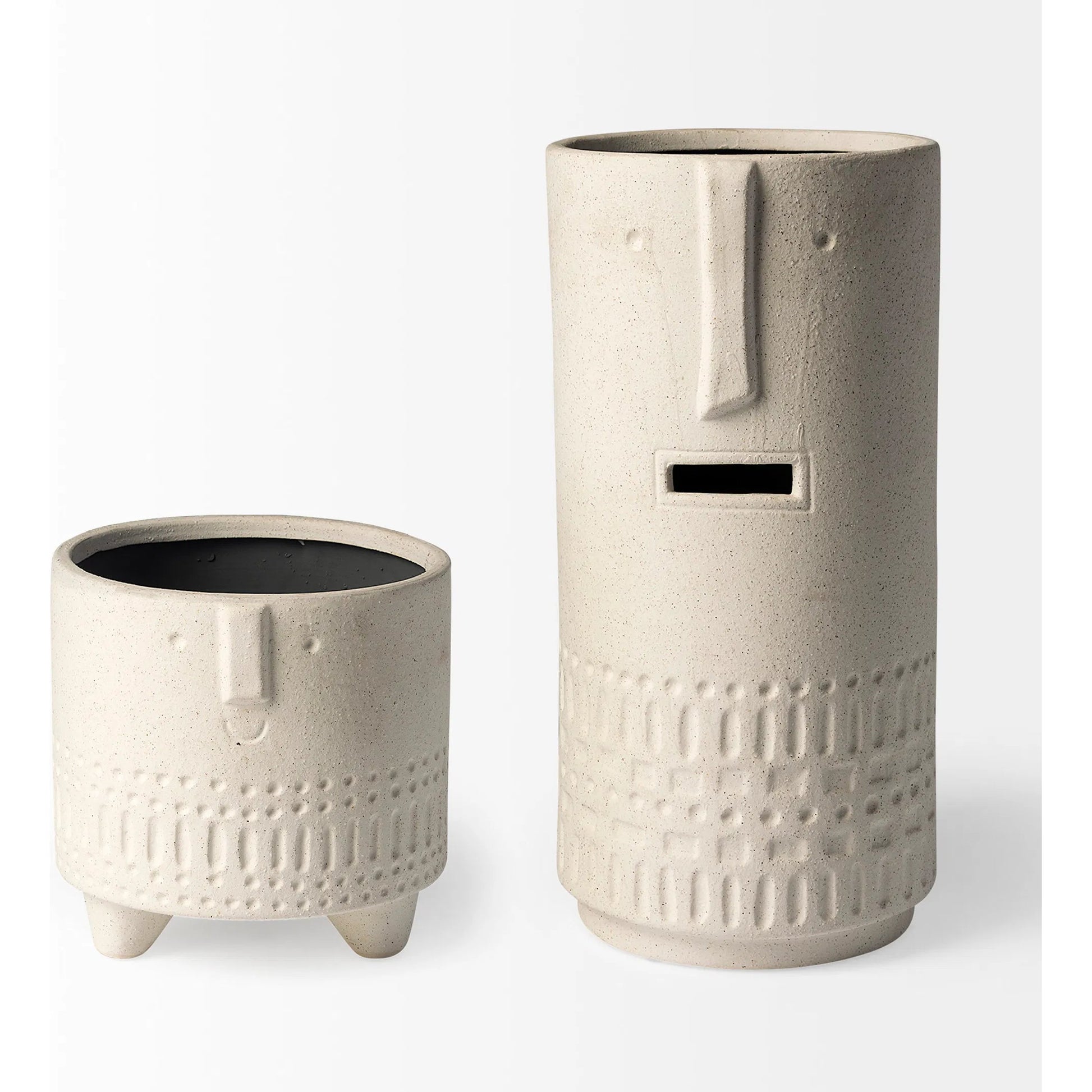 Jacob I Smiling Face Vase by Mercana in natural. Made from unique in a eclectic & global style.