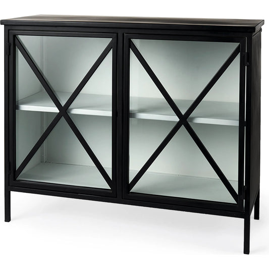 Aurelia Accent Cabinet by Mercana in black, white. Made from unique in a unique style.
