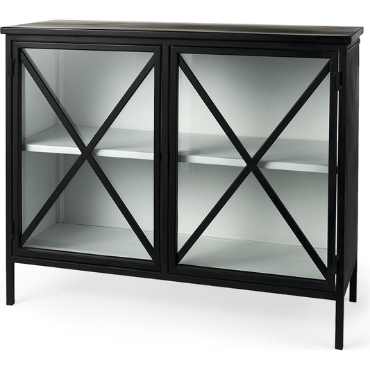Aurelia Accent Cabinet by Mercana in black, white. Made from unique in a modern style.