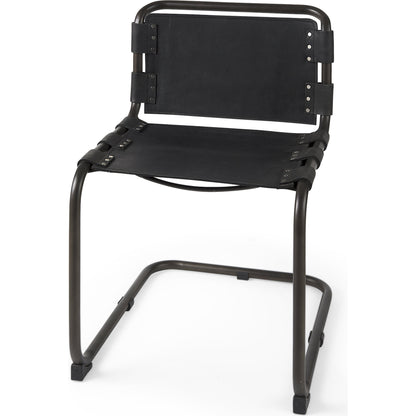 Berbick Dining Chair by Mercana. Made from leather, iron in a unique style.