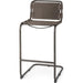 Berbick Leather Seat Bar Stool by Mercana. Made from leather, iron in a rustic style.