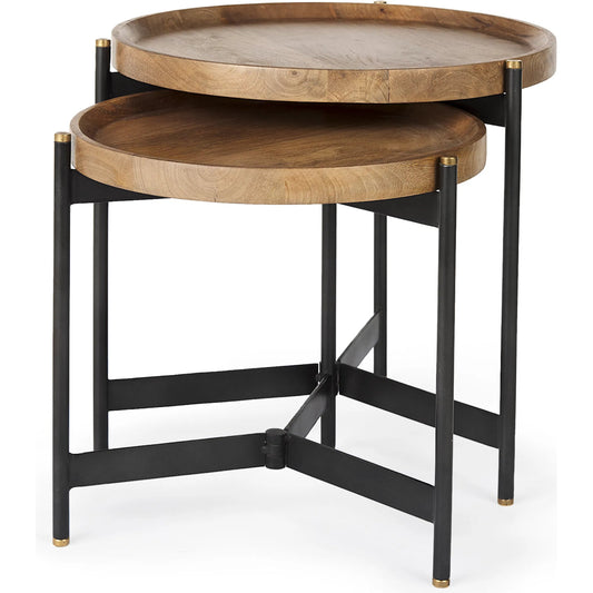 Marquisa Accent Table by Mercana in natural. Made from metal, wood in a unique style.