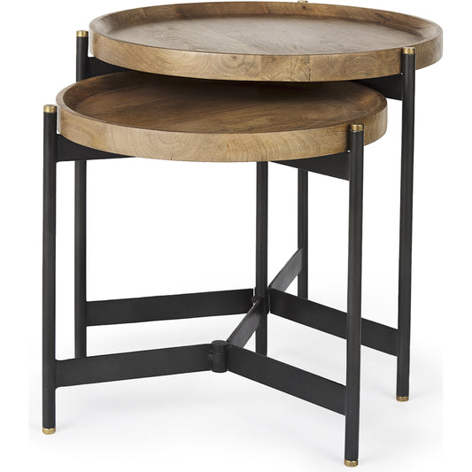 Marquisa Accent Table by Mercana in natural. Made from metal, wood in a unique style.