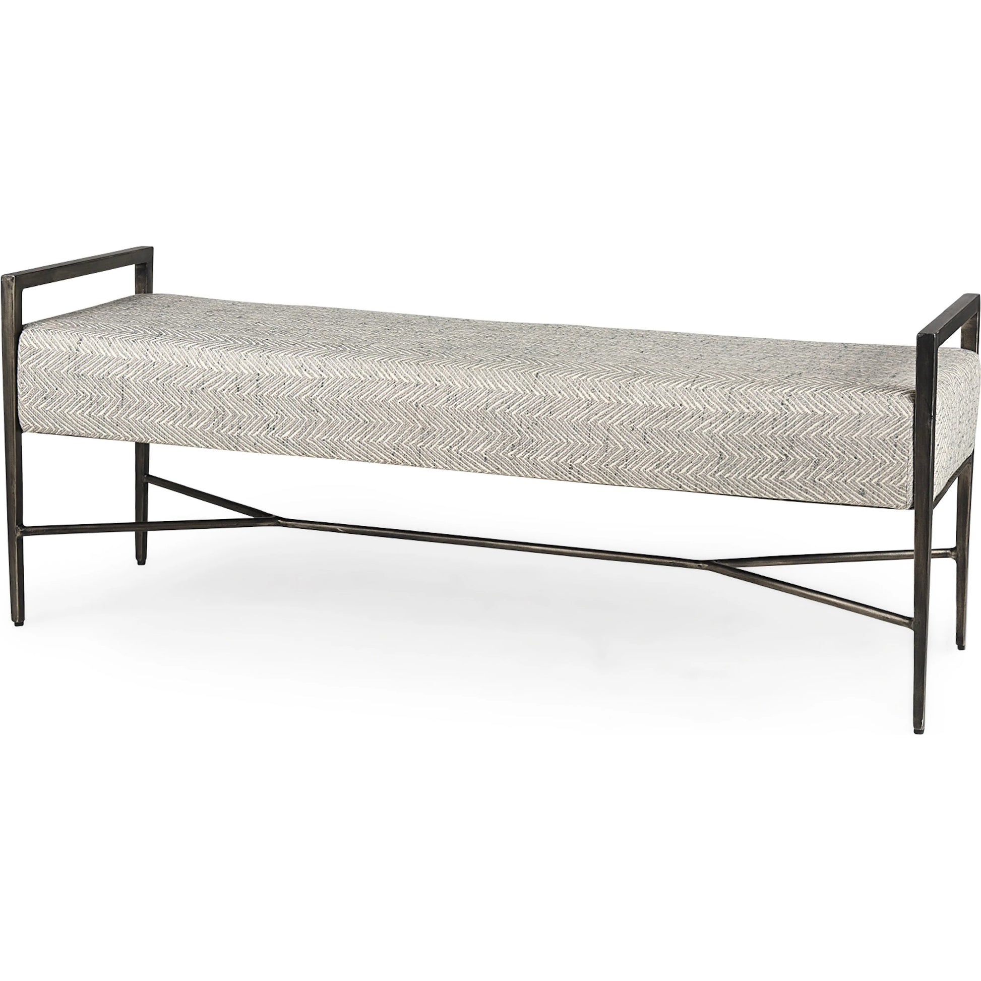 Charlotte Bench by Mercana in gray. Made from metal in a unique style.