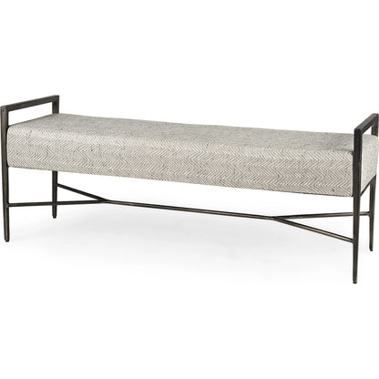 Charlotte Bench by Mercana in gray. Made from metal in a unique style.
