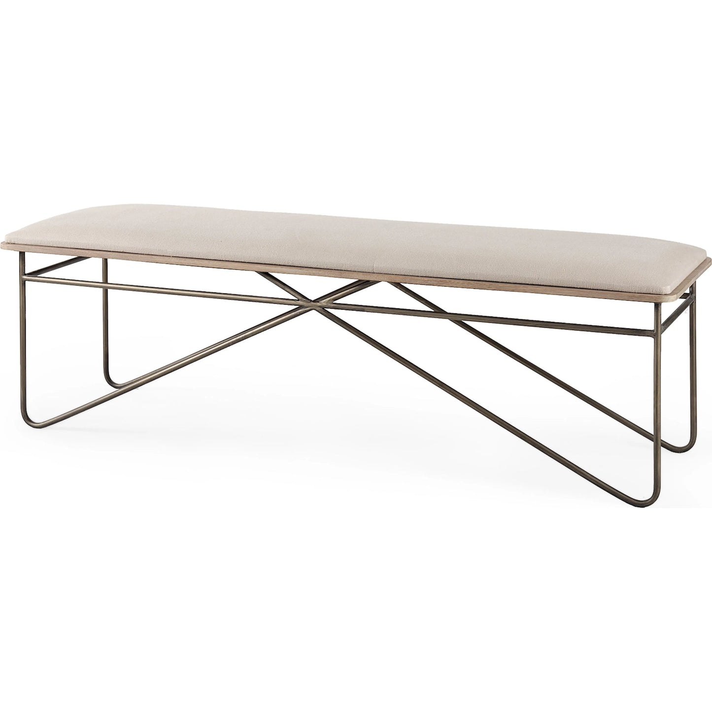009 SI-2369498 | Primary Silo | Camille Bench by Mercana in cream. Made from metal in a modern style.