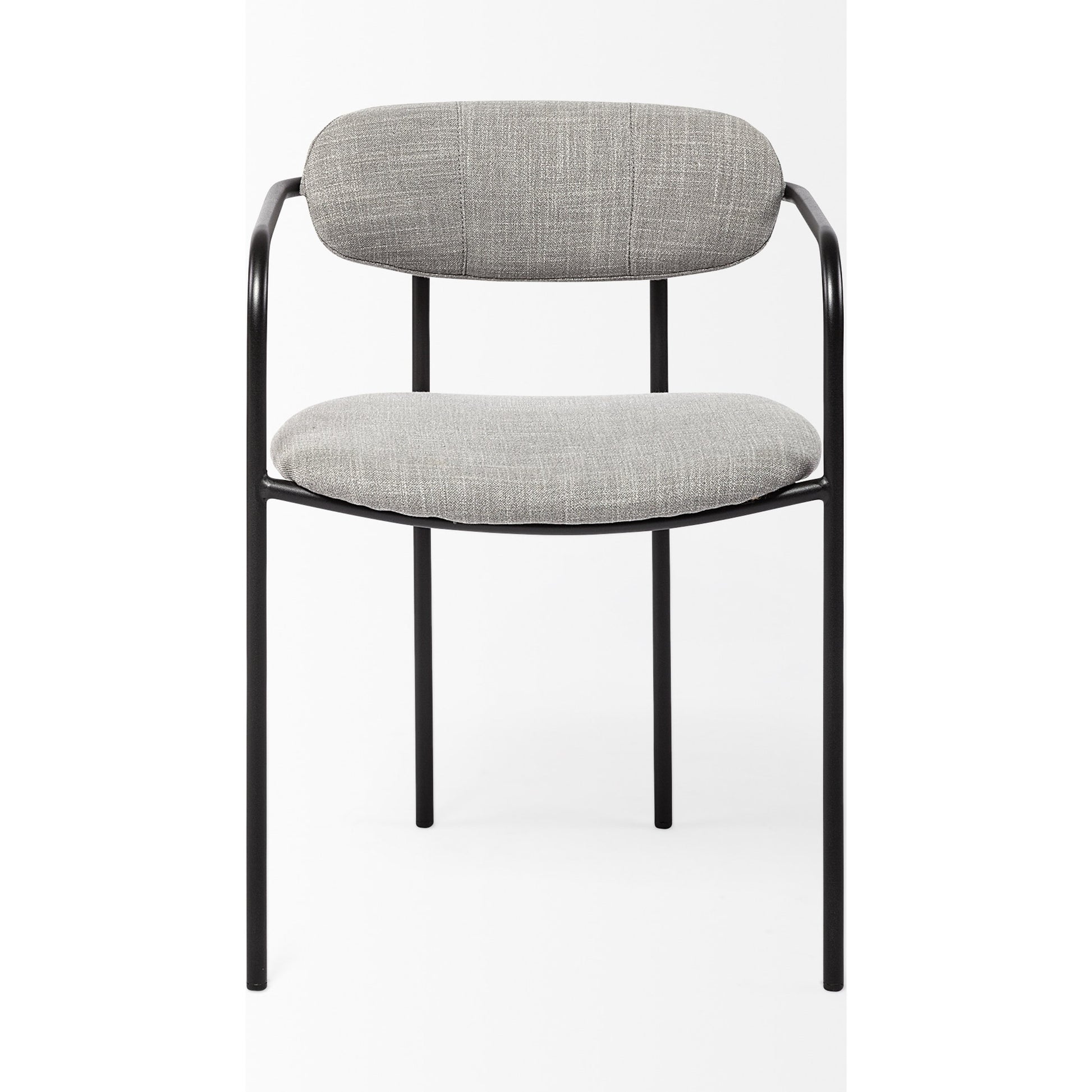 Parker Upholstered Dining Chair (Set of 2) by Mercana in gray, black. Made from fabric, metal in a unique style.