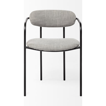 Parker Upholstered Dining Chair (Set of 2) by Mercana in gray, black. Made from fabric, metal in a unique style.