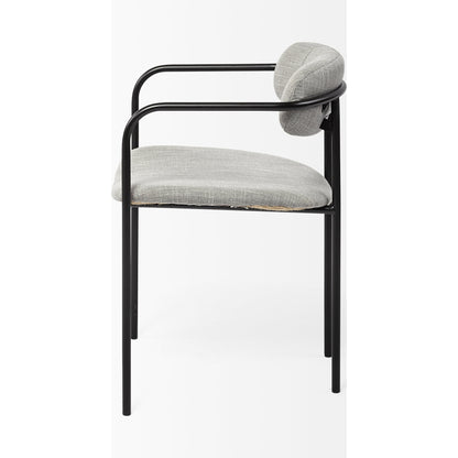 Parker Upholstered Dining Chair (Set of 2) by Mercana in gray, black. Made from fabric, metal in a unique style.