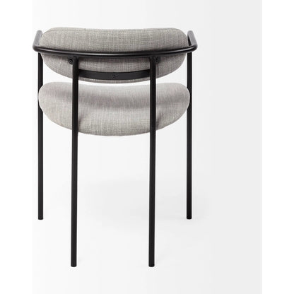 Parker Upholstered Dining Chair (Set of 2) by Mercana in gray, black. Made from fabric, metal in a unique style.