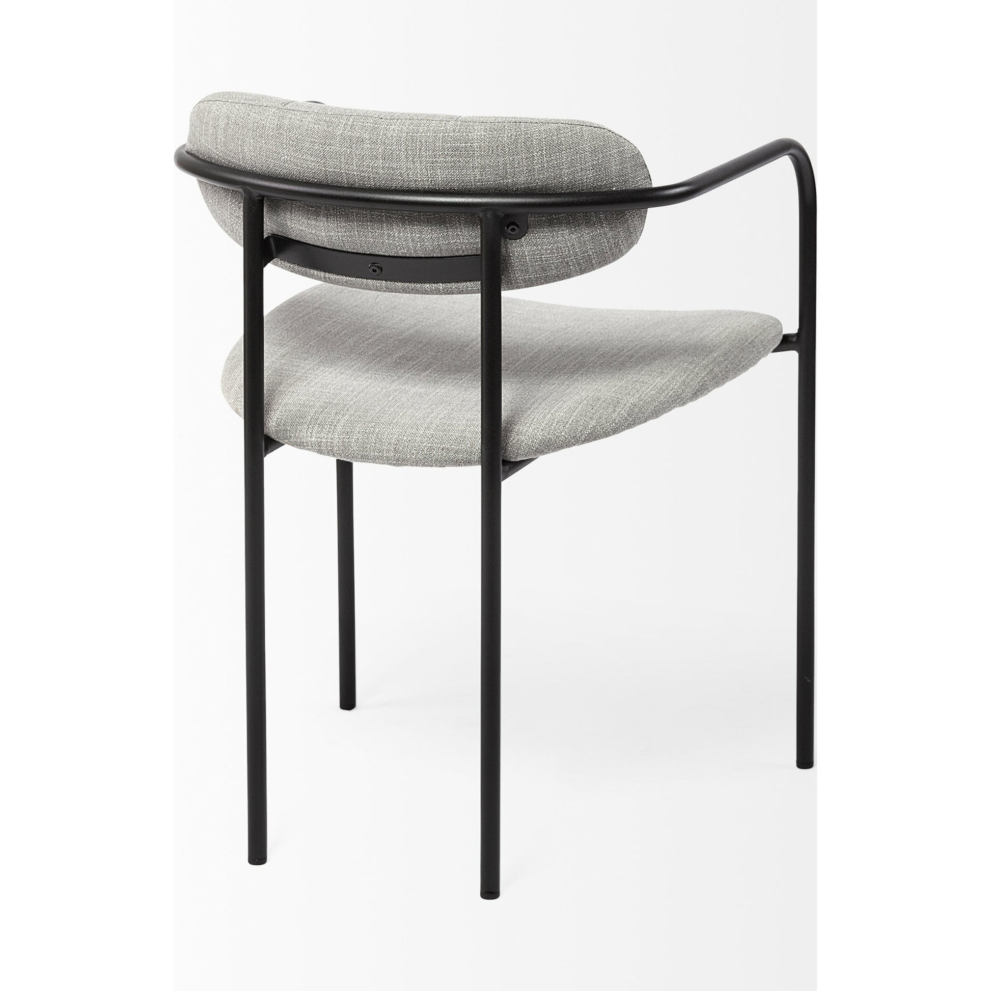 Parker Upholstered Dining Chair (Set of 2) by Mercana in gray, black. Made from fabric, metal in a unique style.