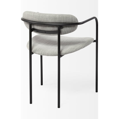 Parker Upholstered Dining Chair (Set of 2) by Mercana in gray, black. Made from fabric, metal in a unique style.