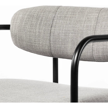 Parker Upholstered Dining Chair (Set of 2) by Mercana in gray, black. Made from fabric, metal in a unique style.