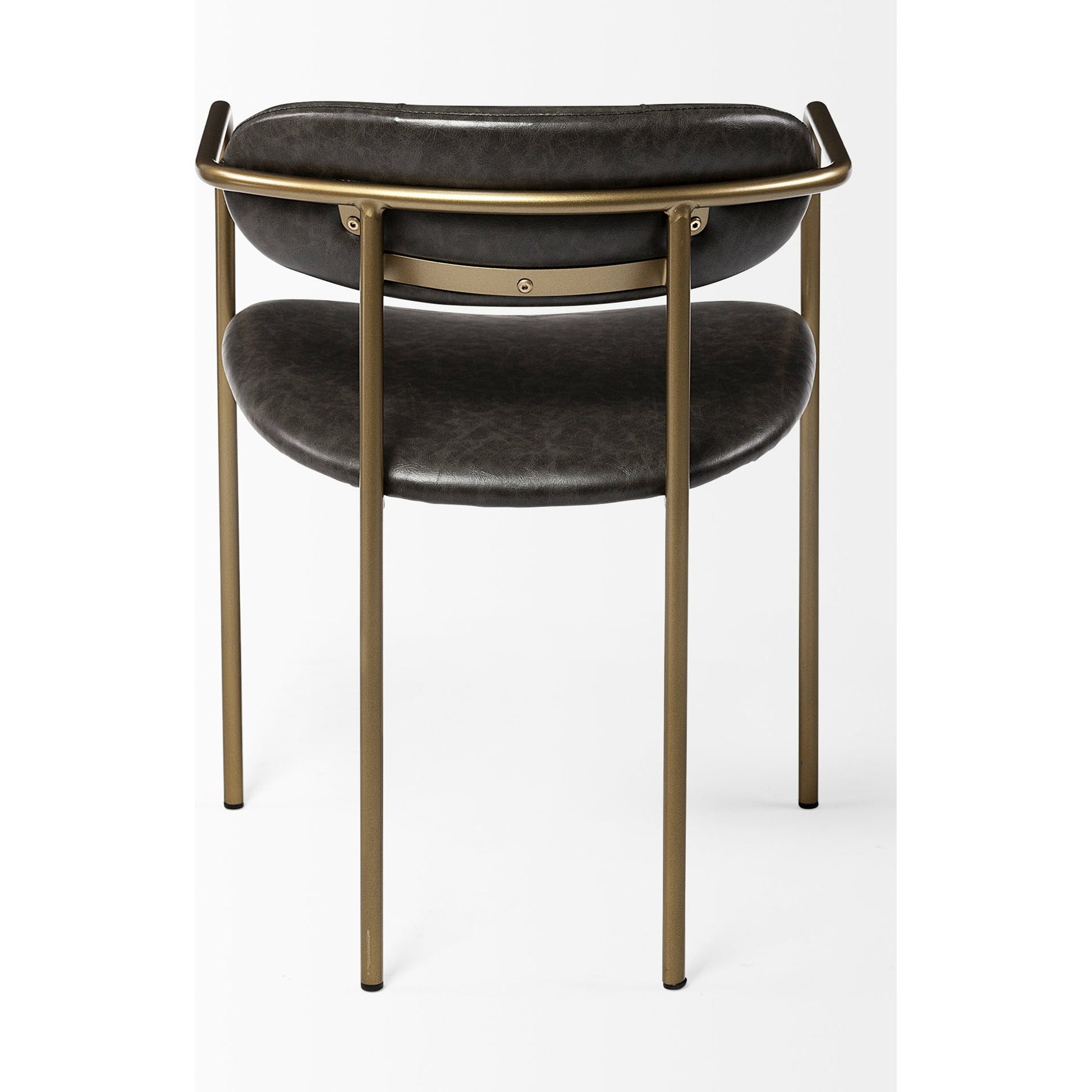 Parker Leather Dining Chair (Set of 2) by Mercana in brown, gold. Made from faux leather, leather, metal in a unique style.