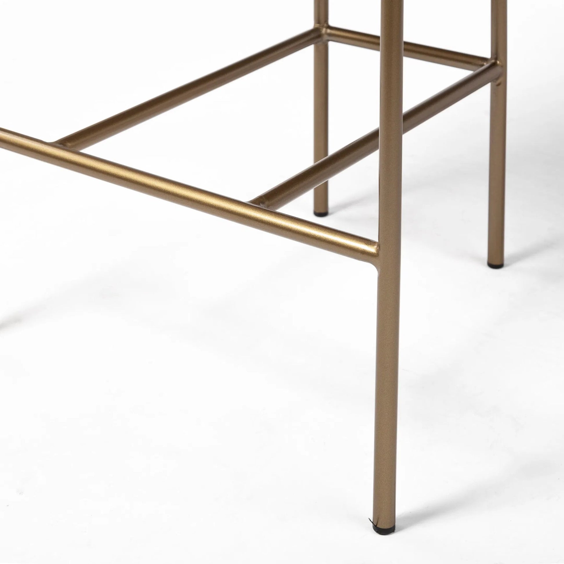 Parker Leather Seat Bar/Counter Stool by Mercana in brown, gold. Made from faux leather, leather, metal in a unique style.