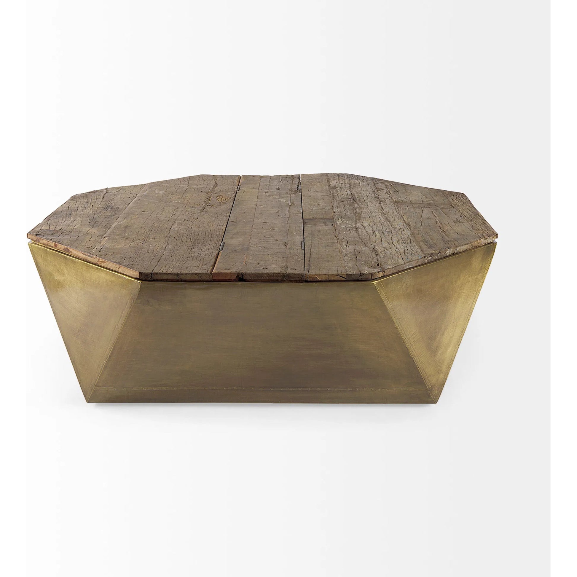 Esagono Coffee Table by Mercana in brass. Made from unique in a modern style.