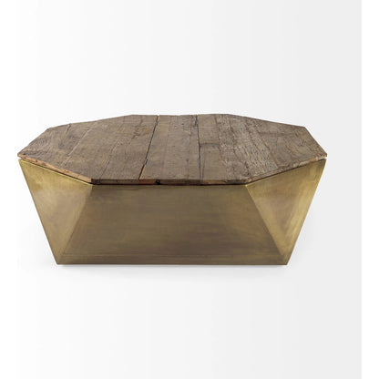 Esagono Coffee Table by Mercana in brass. Made from unique in a modern style.