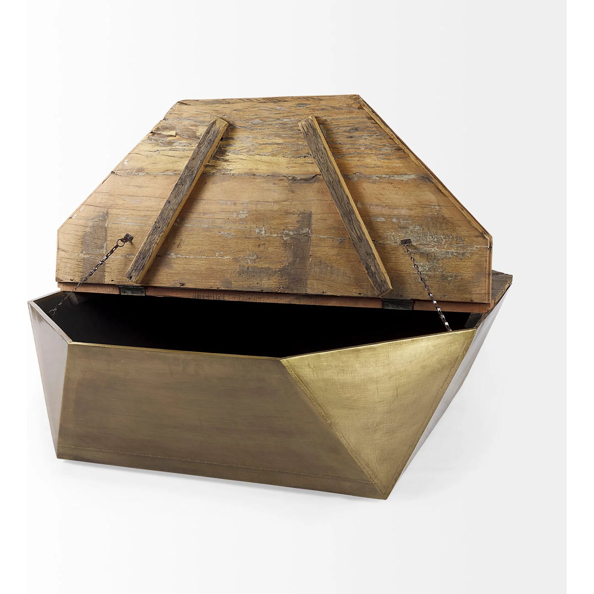 Esagono Coffee Table by Mercana in brass. Made from unique in a modern style.