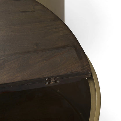 Eclipse Coffee Table by Mercana in brass. Made from wood, metal in a eclectic & global style.