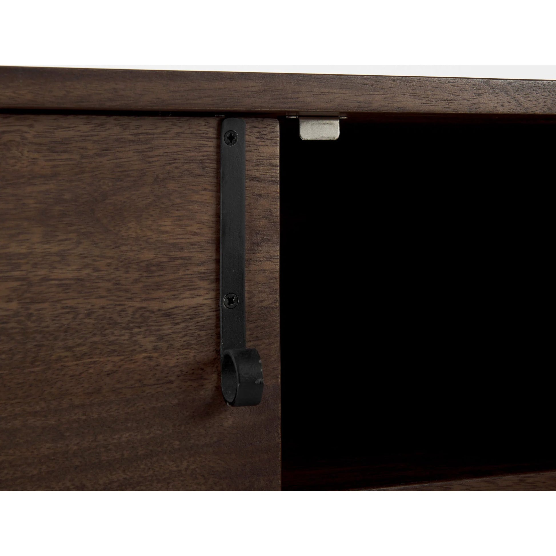 Glenn Accent Cabinet by Mercana in dark brown. Made from metal, wood in a traditional style.