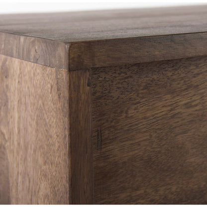 Glenn Accent Cabinet by Mercana in dark brown. Made from metal, wood in a traditional style.