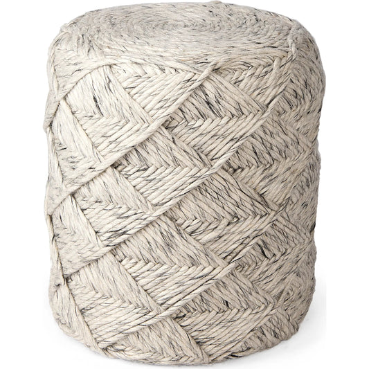 Esfera Pouf by Mercana in beige. Made from wool in a unique style.