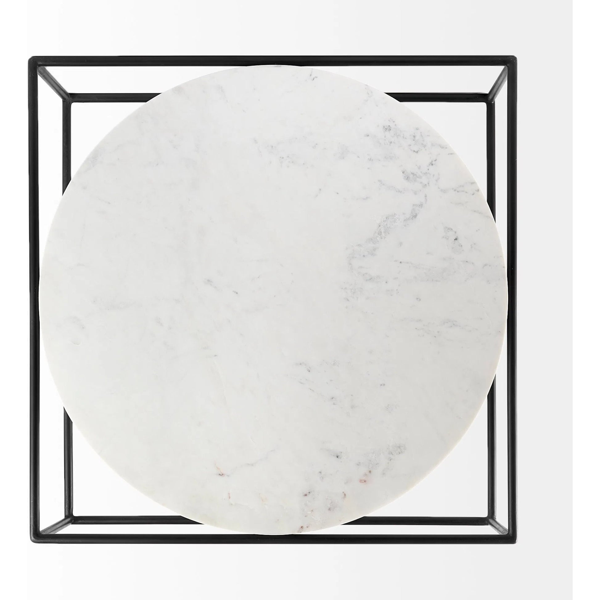Austen Coffee Table by Mercana in black, white. Made from metal, marble in a modern style.