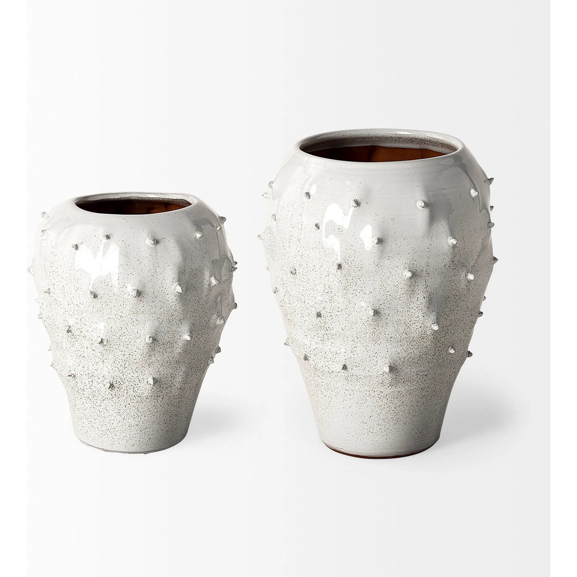 Julian Glossy Spoked Vase by Mercana in white. Made from unique in a eclectic & global style.