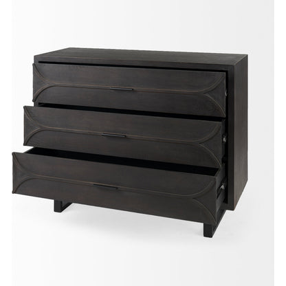 Giselle Accent Cabinet by Mercana in dark brown. Made from unique in a modern style.