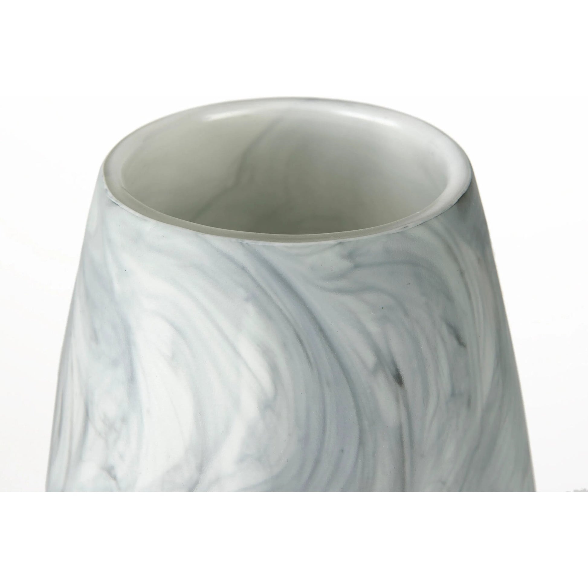 Volta I Glass Abstract Pattern Vase by Mercana in off white, gray. Made from ceramic in a modern style.